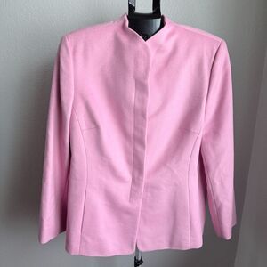 Talbots Collection Made in Italy Wool Cashmere Blend Pink Button Up Blazer 16